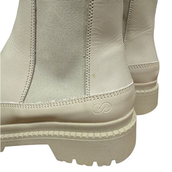 CALIA Peyton Leather Chelsea Lug Boots in Ivory - Picture 7 of 12